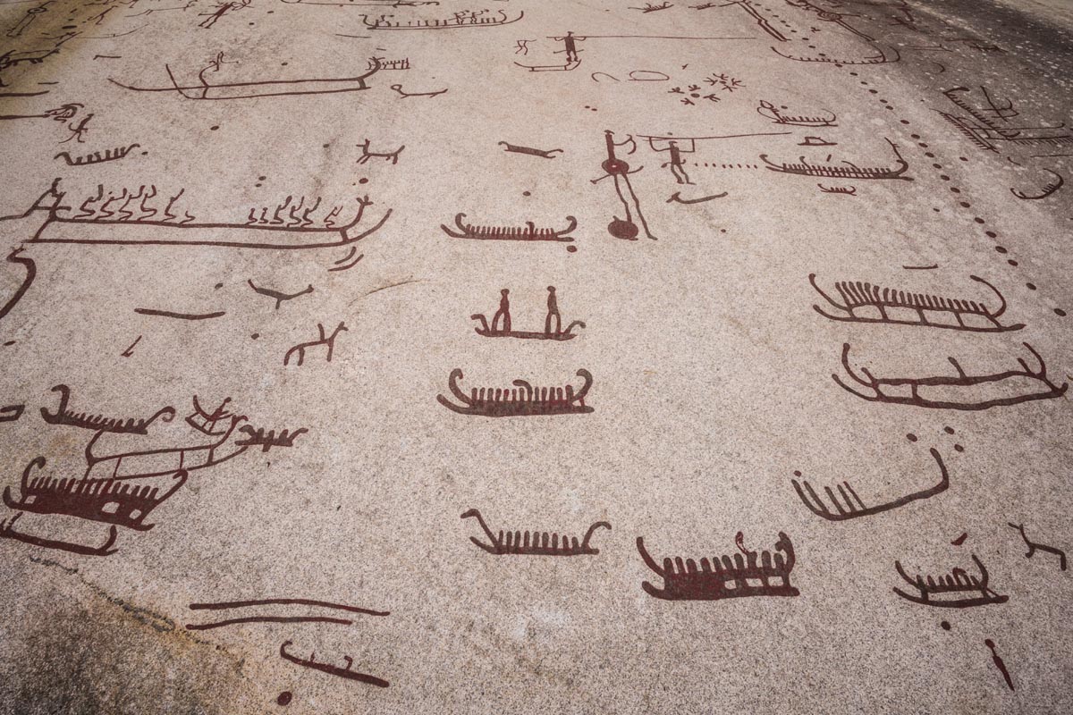 Bronze age boats Tanum, Sweden heritage site