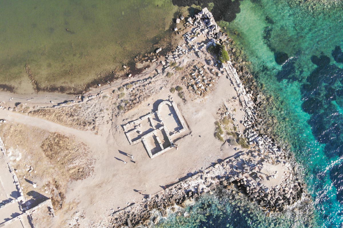 Ancient city of Knidos in Turkey. Greek antique city Knidos. Aerial view - Ancient city of Knidos in Turkey. Greek antique city Knidos. Aerial view