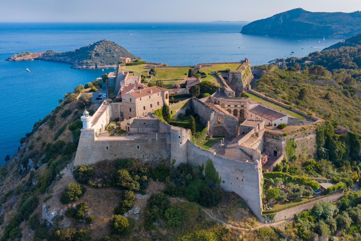 Aerial image of Porto Ercole in Italy. - Porto Ercole