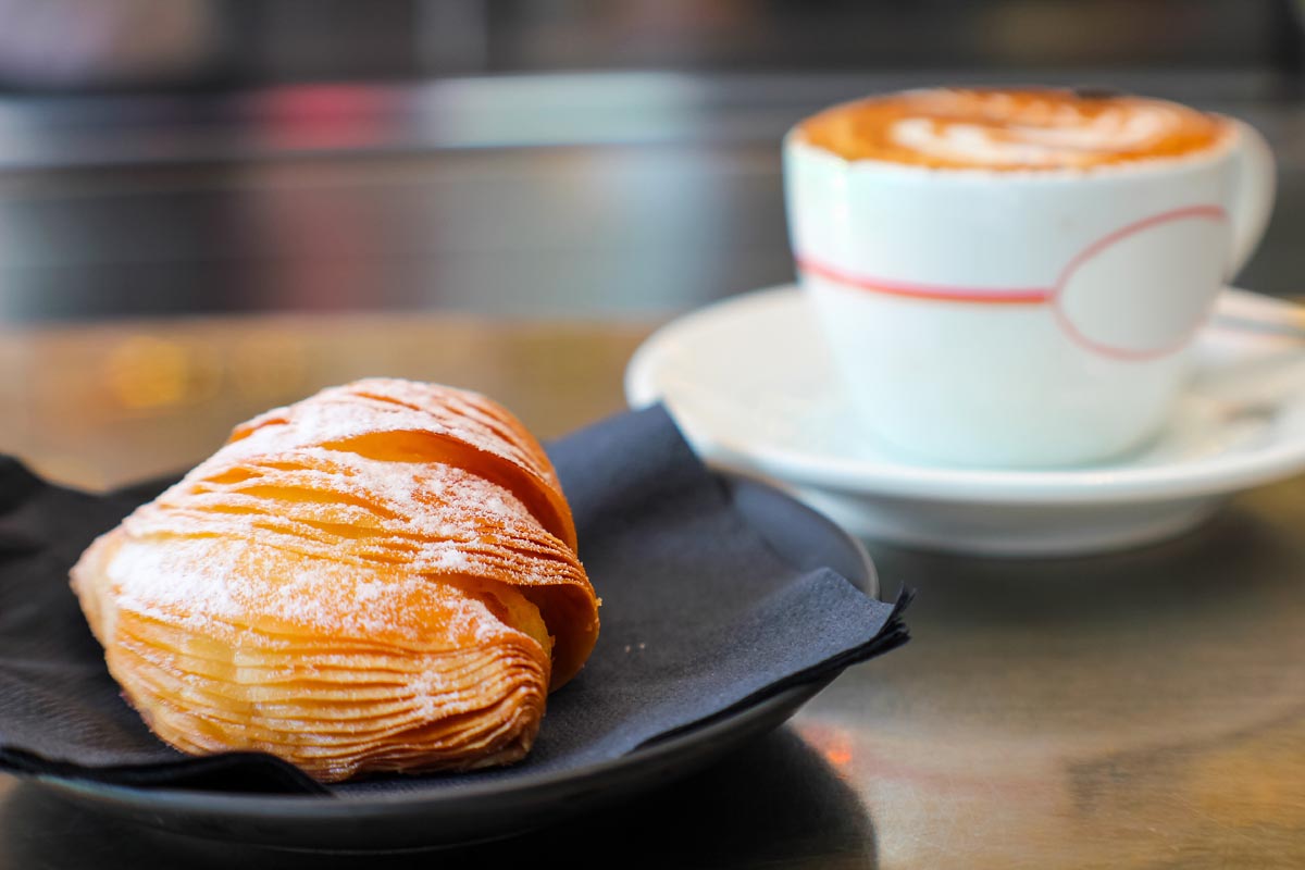 CAMPANIA 05 sfogliatelle Coffee - Cappucino and sfogliatella - make sure to stop at Naples 19th century Gran Caffe Gambrinus