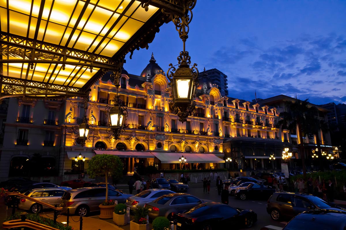 Casino in Monaco. Night landscape.