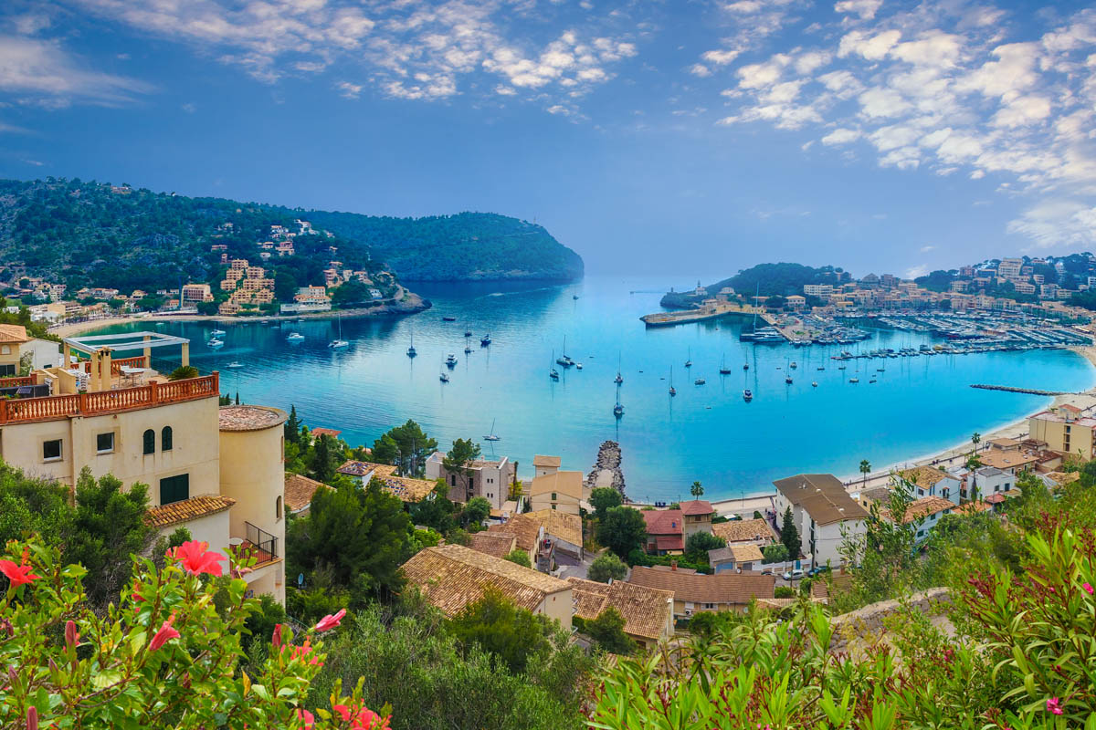 Aerial,View,Of,Port,Soller,In,Majorca,Island,,Spain - Port Soller - Mallorca Island