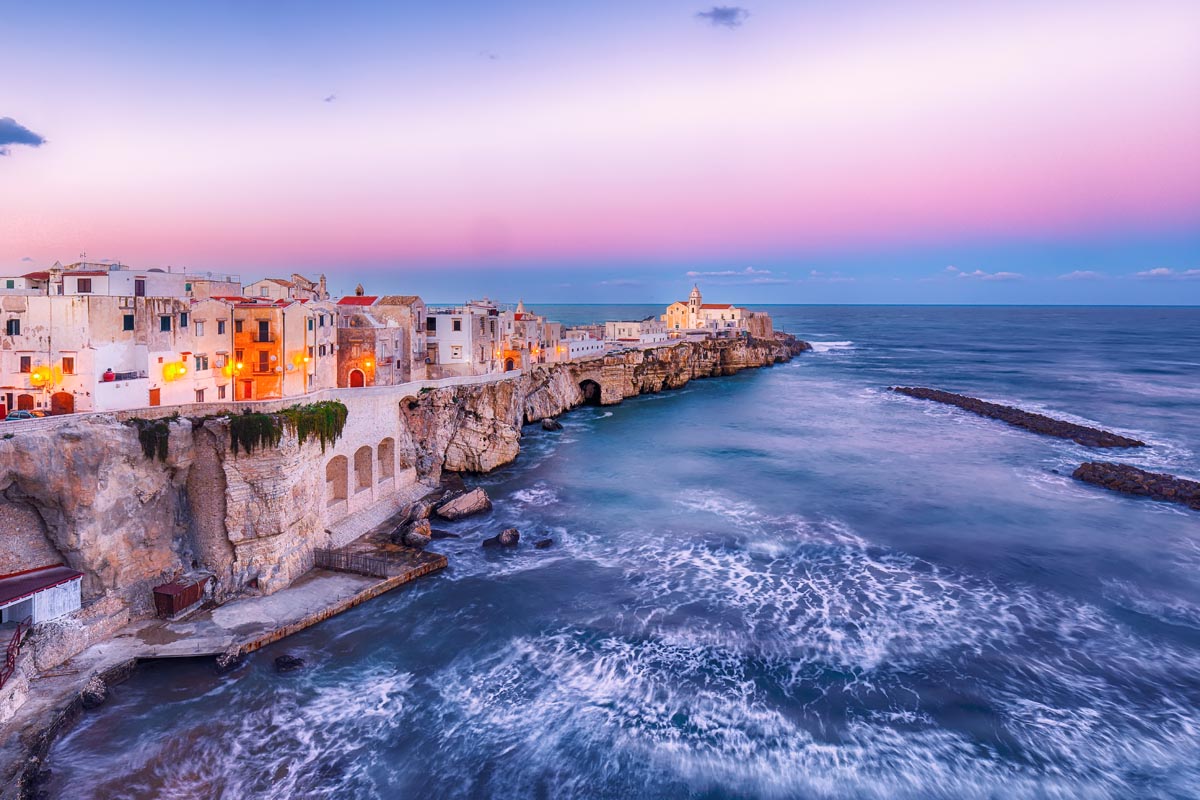 Puglia Vieste Vieste beautiful coastal town built on rocks