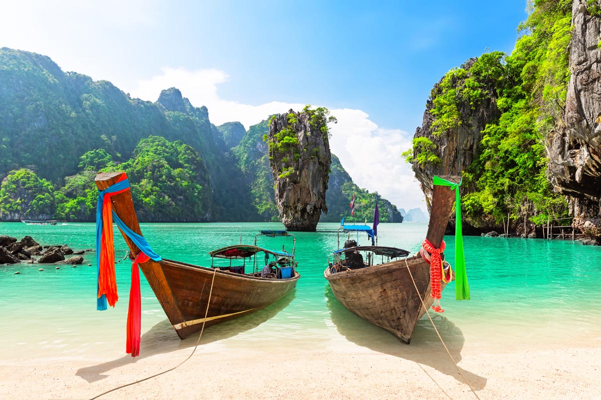 Famous James Bond island near Phuket in Thailand